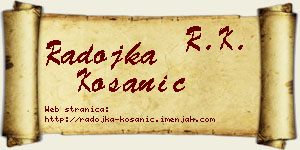 Radojka Kosanić vizit kartica